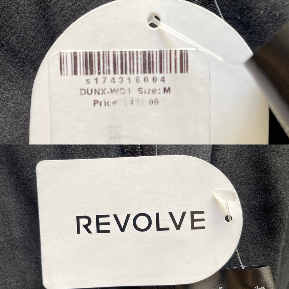 NWT DUNDAS X REVOLVE Pleated Leather Wrap Skirt in Black - Picture 13 of 14